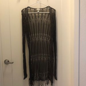 Open front long sleeve cardigan